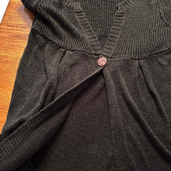J Jill Sweater Cardigan Midi Black 55% Linen Women's Size M Boho - Picture 6 of 8
